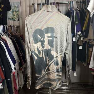 Vintage 1970's Made in Italy "Nik Nik" Polyester Disco Rock' N' Roll Shirt